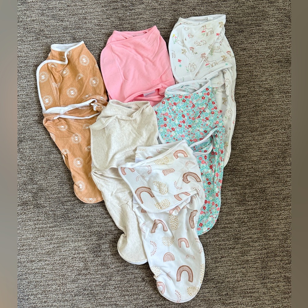 6 aden + anais velcro swaddles size 0-3 mo